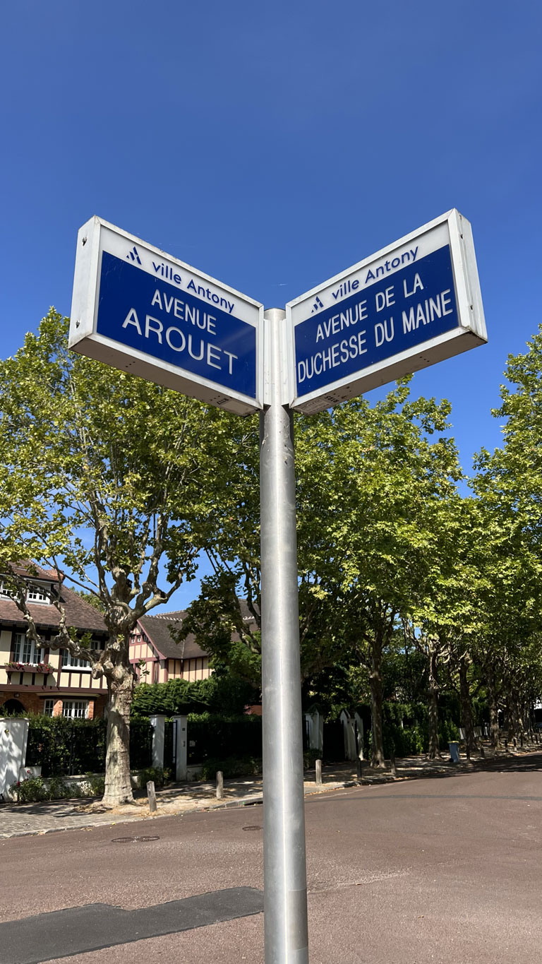 Liste des voies et des rues du lotissmeent du Parc de Sceaux